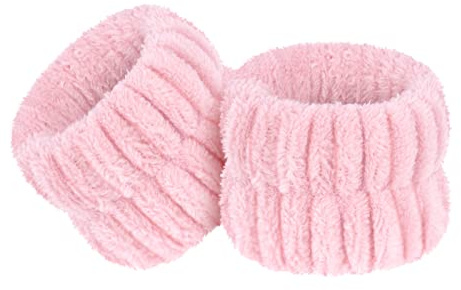 AOOWU Muñequeras Toalla, 1 Par Muñequeras de Microfibra para Lavarse Cara de Evitan Que Líquido se Derrame Por Tus Brazos, Bandas de Muñeca Absorbentes de Agua Suave, Muñequera Deportiva Yoga Tenis
