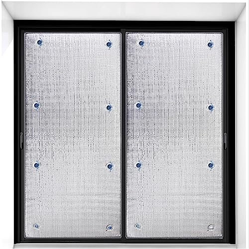 Film pour Fenêtre en Feuille d'Aluminium, Protection Solaire Réfléchissant avec Ventouse - Isolation Thermique pour la Maison, Cuisine (45x90cm/18x35in)