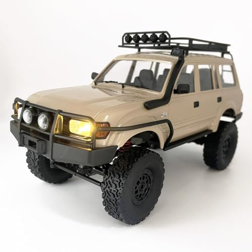 Apawband RC Rock Crawler RC Truck 4x4 WPL C54-1 RTR 1/16 Scale RC Crawler, Off Road Truck All Terrain with Upgraded Chassis and Shock, 260 Motor New Gearbox, Bumper Roof Rack Hobby Toy Adult
