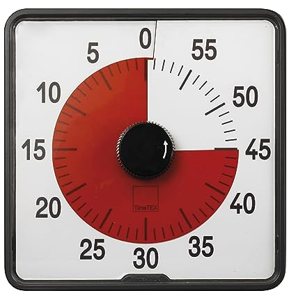 TimeTEX - Timer Countdown L Rot | Präziser Timer für vielseitige Zeitmessungen mit praktischen Funktionen | Inhalt: Batteriebetriebener Timer in Rot (Größe: ca. 20x20 cm)
