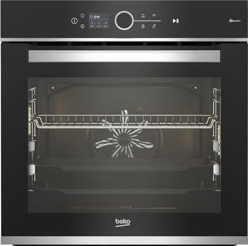 Beko BBIM13500XPSW bPRO 700 - Forno da incasso, 71 l, display TFT da 2,4, termometro CookSense, 15 funzioni, pirolisi, SoftClose, HomeWhiz, programmi automatici, nero/acciaio inossidabile