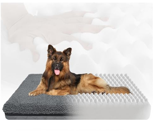 MeLtor Hundebett Mittelgroße Hunde, mit Eierförmiger Kistenschaum Hundematratze Orthopädisch, rutschfeste Unterseite, Bezug Abnehmbar Waschbar Hundematten,style1-XXL(51.2×36.6×4in)