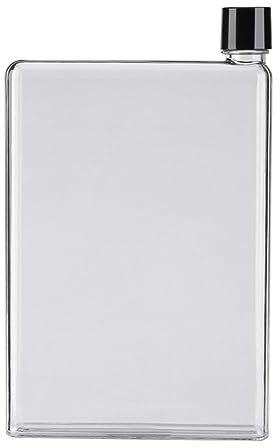 Tyenaza Bouteille d'eau plate, bouteille d'eau fine pour sac à main, anti-fuite, sac à main, gourde pocket pour sports de plein air, fitness, camping, randonnée, cyclisme, 420 ml, blanc