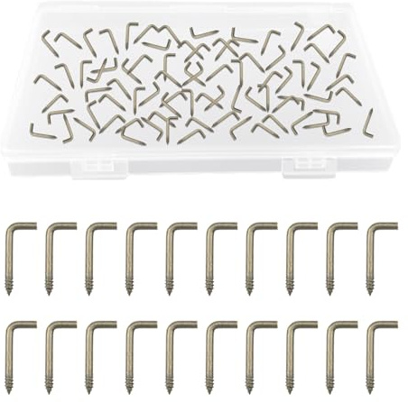 UFURMATE Schraubhaken, 50 Stück, Antik-Bronze, L-förmige Haken, Schulterhaken, für Kommoden, Tassen, rechtwinklige Haken, selbstschneidende Schraubhaken für den Innen- und Außenbereich