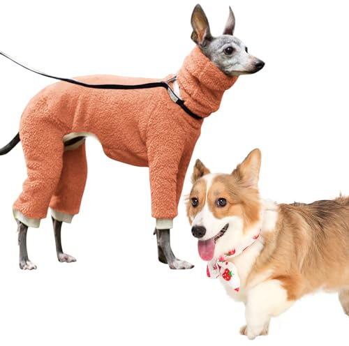 Honhoha Winter-Hundepullover | Hunde-Body | Dehnbarer Rollkragen-Einteiler für Hunde mit 4 Beinen, vollständig bedeckt, elastisch, hoher Kragen, einfarbig, für kleine, mittelgroße und große Hunde
