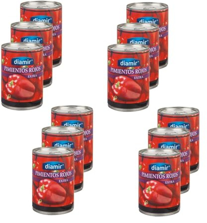 Lot 12x Poivrons rouge entier - Boîte 390g