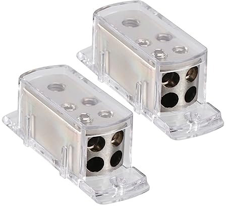 Gadpiparty 2 Stück 4 Audio-Splitter Zubehör 4-poliger Stromverteilerblock Stromversorgung Verstärker-Stromverteilerblock Verstärker Stromverteilerblock Netzteil Zuordnungsblock Hauptschalter