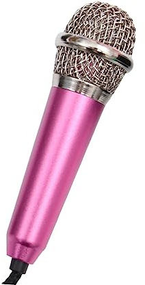 TOYANDONA Tragbares Kleiner Mikrofon K Song Artefakt für Mobiltelefon Rosa | Aluminiumlegierung, 150cm Kabel, Ohrhörer Enthalten, Sprachaufnahme und Chatten Zufällige Farbe