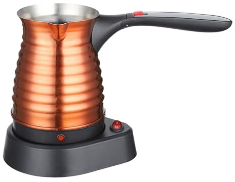 Milageto Espressokocher, 500 ml elektrische türkische Kaffeekanne, Edelstahl-Kaffeekessel, Teekessel mit Henkel, Wasserkocher für Haushalt Café Büro, Spiralmuster Kaffee
