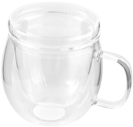 PHENOFICE Tasse Deckel Aus Borosilikatglas Mit Sieb Für Tee Schlichtes Design Hitzebeständig Für Büro Und Zuhause