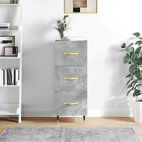 Xichuzi Sideboard Betongrau 34,5x34x90 cm Holzwerkstoff, Kommode Schlafzimmer, Kommoden & Sideboards, Wohnzimmerschrank, Flur Kommode, Zimmer Möbel - 828584