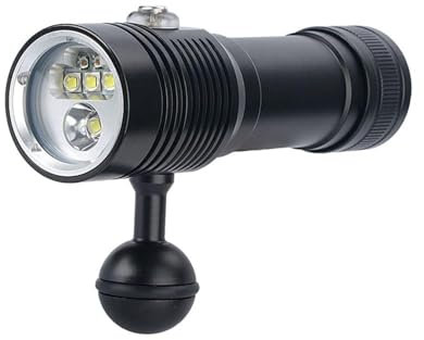 QWAXTRIW Diving Lights 100M Underwater Diving Video Fill Photography Light Lamp XM-L2 XPE Led White Red Dive Torch Waterproof Diving Flashlight Waterproof Underwater(A Package_1)