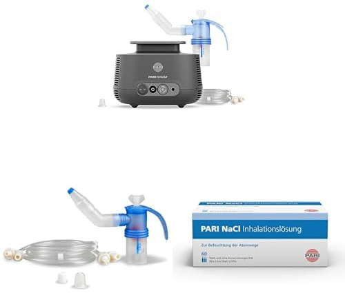 Bundle aus Pari Sinus 2, Inhalationsgerät Zur Behandlung von Atemwegserkrankungen, für Kinder und Erwachsene + PARI SINUS 2 Year Pack + PARI NaCl Inhalationslösung, 60 St. Ampullen