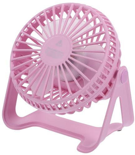 KONTONTY Ventilador de Escritorio Portátil USB Silencioso Ventilador Recargable para Oficina Hogar y Dormitorio Color Rosa