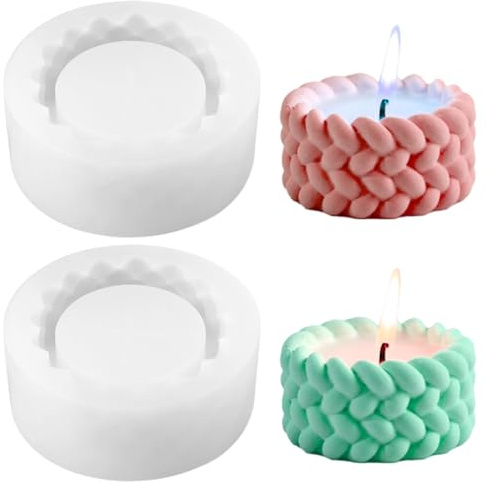Xyvor 2 Pezzi Stampi in Silicone per Candele, 6.1x3.1 cm Stampi per Candele, Stampi Silicone Vasi Candele, Stampi per Resina Epossidica, Stampi per Gesso, Adatto Fai da te Fatto a Mano