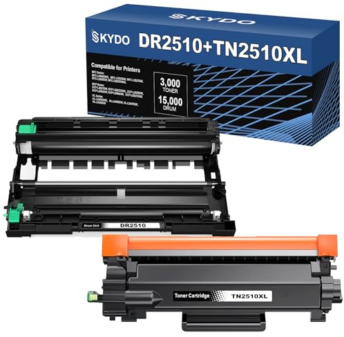 TN2510XL Toner + DR2510 Trommel Kompatibel für Brother TN-2510 TN2510XL Toner DR-2510 Trommel für Brother MFC-L2835DW MFC-L2827DW MFC-L2800DW DCP-L2660DW DCP-L2620DW DCP-L2627DW HL-L2400DWE
