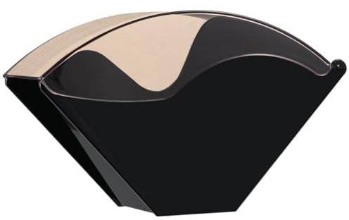 Étui noir pour filtre à café, peut contenir 100 feuilles, boîte de rangement anti-poussière pour filtres à café avec couvercle à rabat, support en forme de cône pour la maison et les cafés