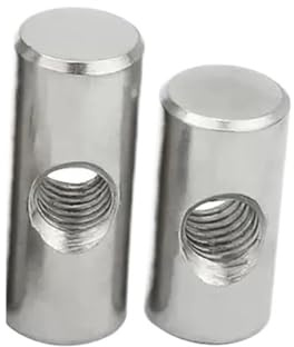 Tuerca de barril, Tuercas cilíndricas M4, M5 y M6 con pasador cilíndrico, rosca, orificio transversal tuerca embutida for muebles de madera(OD10 M6x25(3PCS))