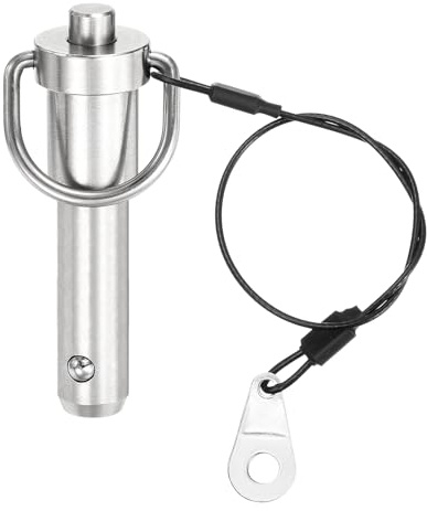 QUARKZMAN Perno A Sgancio Rapido Ad Anello 1/2x2 Acciaio Inox 304 Argento | Perno A Bloccaggio A Sfera Con Maniglia A Pulsante E Cavo, Per Audio Bimini Top Marine