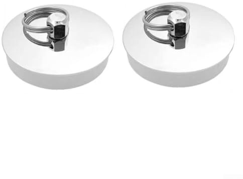 Lot de 2 bouchons de vidange en acier inoxydable pour baignoire et évier, résistants à la rouille avec panier intégré pour attraper les débris et les cheveux, compatibles avec les tailles de vidange