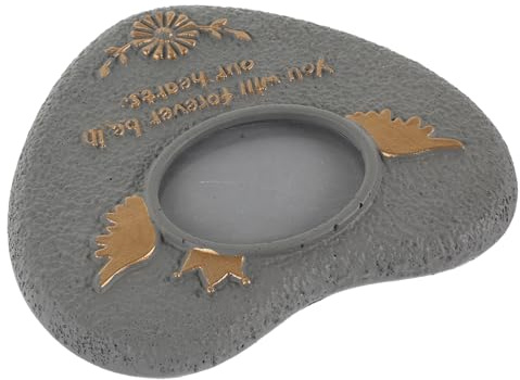 Kisangel Pierre Tombale Extérieure pour Animaux de Compagnie, Stèle Funéraire Petite Taille en Pierre Grise, Monument Commémoratif Solide pour Chien, Décoration de Jardin pour Souvenir et