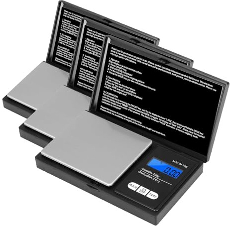 Vinabo Feinwaage 0.01g Waage Gramm 700g/0.01g Grammwaage Goldwaage Präzisionswaage Digitalwaage mit LCD Display und 7 Einheiten Tara Funktion für Küche, Kaffee, Schmuck (Einschließlich 2 Batterien)