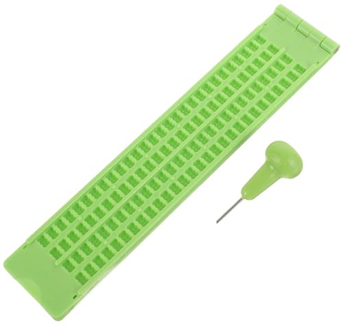 DIYEAH Piastra di Scrittura Braille Struttura Semplice e Portatile in Plastica Dispositivo per Scrittura Braille 4 Righe e 28 Celle per Non Vedenti