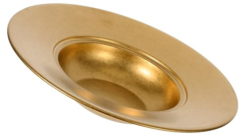 Luxshiny Plato de Acero Inoxidable para Pasta y Sopa 26 CM Diseño Italiano Vintage Color Dorado para Cenas y Servir Postres Superficie Lisa Fácil de Limpiar