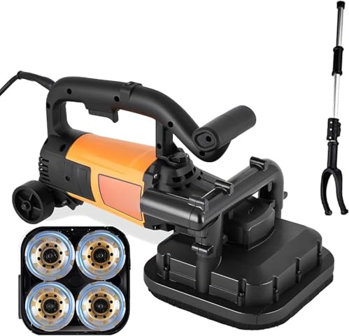 3800W Electric Concrete Grinder, 6600RPM Handheld Floor Grinding Machine with 6 Speed Settings for Efficient Polishing & Metal Descaling - Heavy Duty Tool