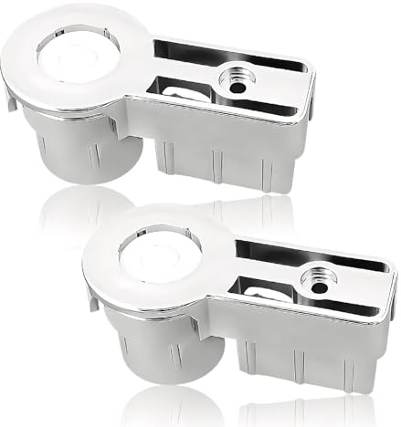 Wellrun 2Pcs Bath Screen Hinges,Shower Door Pivot Hinges Left and Right,Shower Door Brackets with ABS Chrome Plating for Bathroom,Showcase,Wine Cabinet,6mm Glass