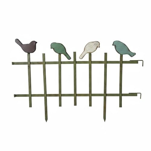 PETSOLA Recinzione in Ferro Ornamenti Filigranati Staccionata Decorativa in Metallo per Cortile, Verde, Verde