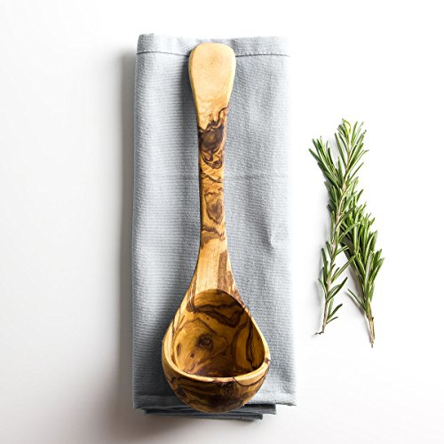 The Rustic Dish Schöpfkelle / Schöpflöffel aus Olivenholz, 1 Stück, Löffel, 25 cm, Klassisch
