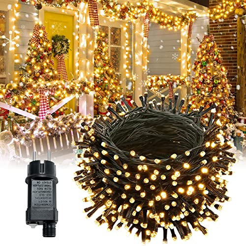 LARS360 100M LED Lichterkette 1000er LEDs Warmweiß Lichterkettenvorhang Deko Lights Leuchte Beleuchtung Wasserdicht IP44 mit 8 modi für Innen Außen Party, Feier, Hochzeit, Weihnachts