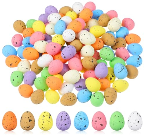 VALICLUD Kleine Ostereier Dekoration 100 Stück Styropor Mini Eier Zum Basteln DIY Handbemalt Für Frühling Und Osterfest Kreative Kinder Spielzeug