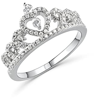 Anellissimo Anillo corona mujer plata 925 con circonitas -, Plata de ley
