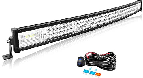 Willpower 42 Zoll 107CM 540W Led Arbeitsscheinwerfer Bar Gebogen Led Scheinwerfer 12V 24V Flutlicht Spot Led Bar für Offroad Auto Traktor Zusatzscheinwerfer Rückfahrscheinwerfer Lightbar mit Kabelbaum