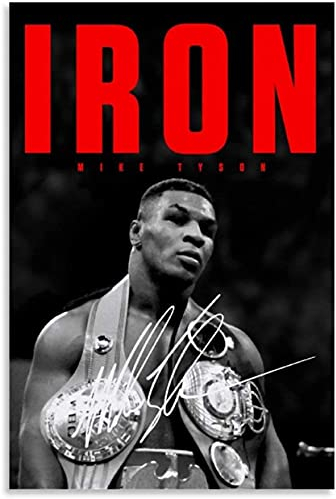 LBMED Leinwand Bilder Kunst Mike Tyson Iron Boxing Greats Strongest Boxer für Familiendekoration Malerei Poster Druckt Gedruckte 19.7x27.6(50x70cm) Kein Rahmen