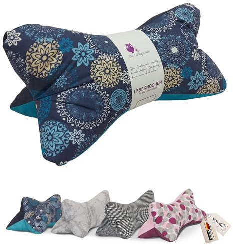 Leseknochen Nackenkissen Handmade in D, waschbar (Mandala blau)