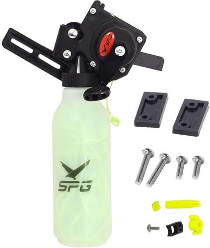 SOPOGER Bowfishing Rolle für Recurve und Compoundbogen, Flaschen-Stil Bogen Angelrolle Kits mit 40 Meter glatter Dacron Schnur für kleine und große Fische (Angelrollen-Sets)