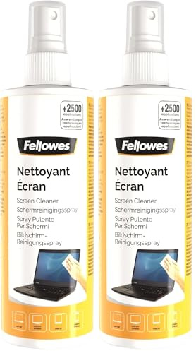 Fellowes Spray nettoyant pour écrans d'ordinateur, pc portables, smartphones, tablettes, 250ml, 9971806 (Lot de 2)