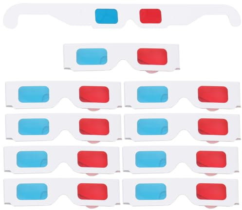 Uonlytech 30 Piezas gafas 3D televisión 3d accesorios de gafas de película 3d gafas rojas anteojos gafas de películas 3d rojas y azules gafas de estilo 3d Lentes cartulina Papel