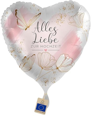 Folienballon Alles Liebe zur Hochzeit Ballon Brautpaar Hochzeitsdeko Geschenk Braut Bräutigam Rosa Ballon Hochzeit