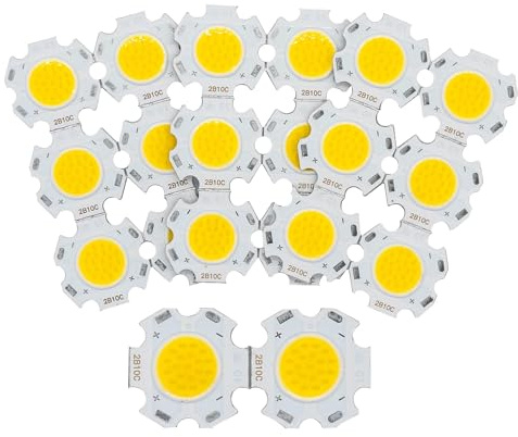 LIGHBIB Lampadina LED COB Da 20 Pezzi Ad Alta Potenza 20mm3W 5W 7W 10W 250mA Chip Sorgente A Diodi All'interno Delle Lampade Da Incasso SpotLight,Bianco Naturale 4000K,3W 250mA 20mm