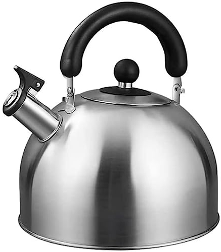 Bouilloire Sifflante Bouilloire En Acier Inoxydable 304 Pour Cuisinière À Gaz Et Cuisinière À Induction Bouilloire À Thé Sifflet Avec Poignée Anti-brûlure Bouilloire En Acier Inoxydable ( Color : Stee