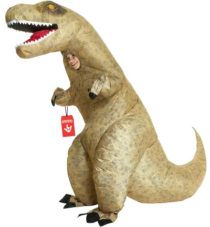 Morph Uppblåsbar T-Rex-dräkt - Dinosauriedräkt för Halloween - Rolig uppblåsbar utklädnad, En storlek