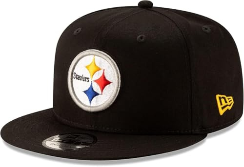New Era NFL 9FIFTY Team Color Adjustable Snapback Hat Cap - One Size, Pittsburgh Steelers - Black, One Size
