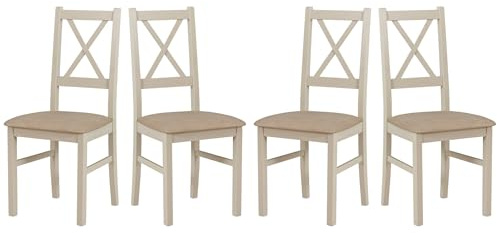 LeafDesign Esszimmerstühle Holz - Esszimmerstuhl 120 kg - Stuhl Buche Massiv - Stühle Esszimmer 4er Set - Holzstuhl - Esstischstühle - Küchenstühle 4er Set - Kaschmir