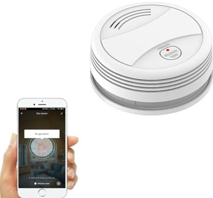 Wiby Rilevatore di Fumo Smart Wi-Fi Fotoelettrico 85 dB, Batteria 9V Inclusa, Compatibile con Alexa e con Google Home, App Smart Life/Tuya, Installazione Facile, EN 14604, 1 unità