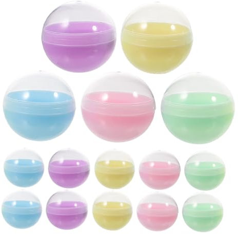 BESTOYARD 100pcs Macaron Capsule Shell Empty Plastic Capsules for Vending Machine Toys Diy Craft Supplies Round Container