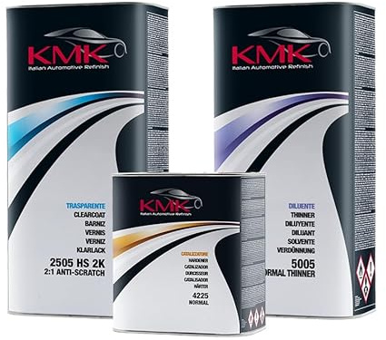 KMK Trasparente HS 2K 2:1 ANTIGRAFFIO con catalizzatore normale KIT da 7,5 L | Con diluente da 5 L | Professionale per carrozzeria